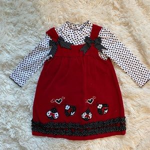 2 piece dress & long sleeve shirt set. Size 2T